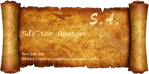 Sátor Agaton névjegykártya